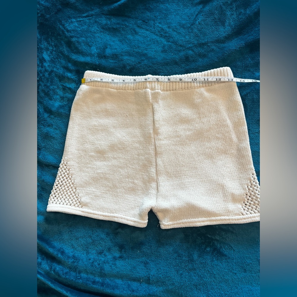 Women’s Knit Cream Shorts - Casual High-Waist